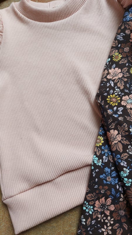 Setje vintage flower bruin