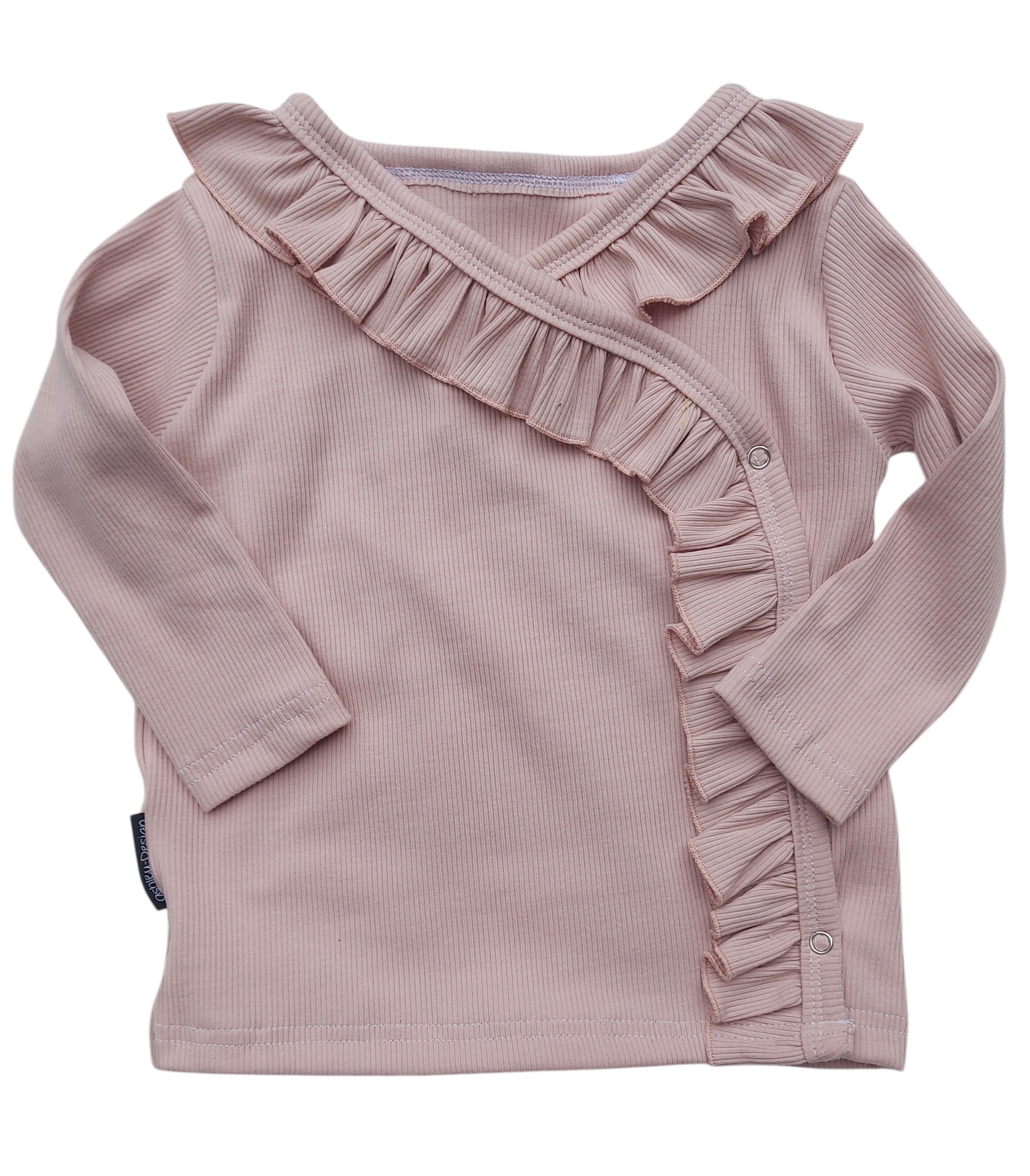 overslagshirt nude ruffle