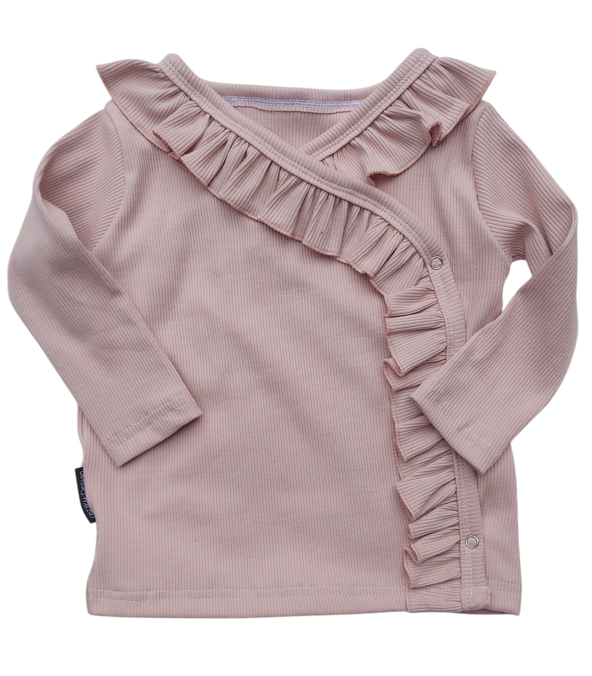 overslagshirt nude ruffle