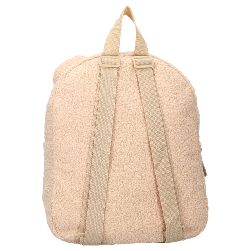 Beren rugtas teddy beige met geborduurde naam