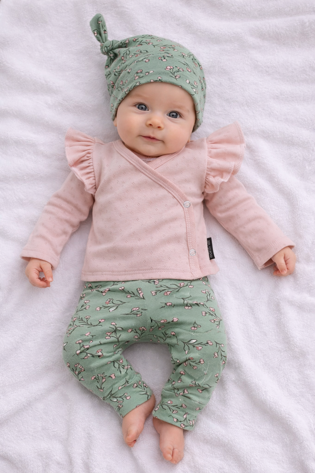 Newborn setje floral olijf