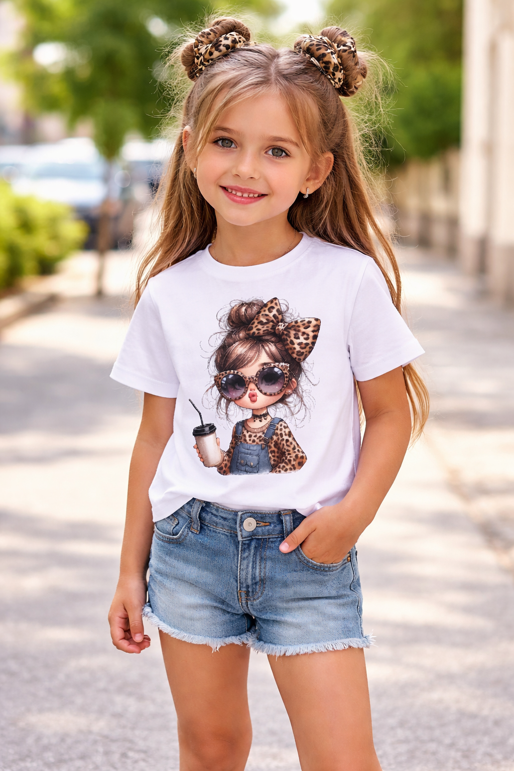 ashley desig shirt  leopard girl