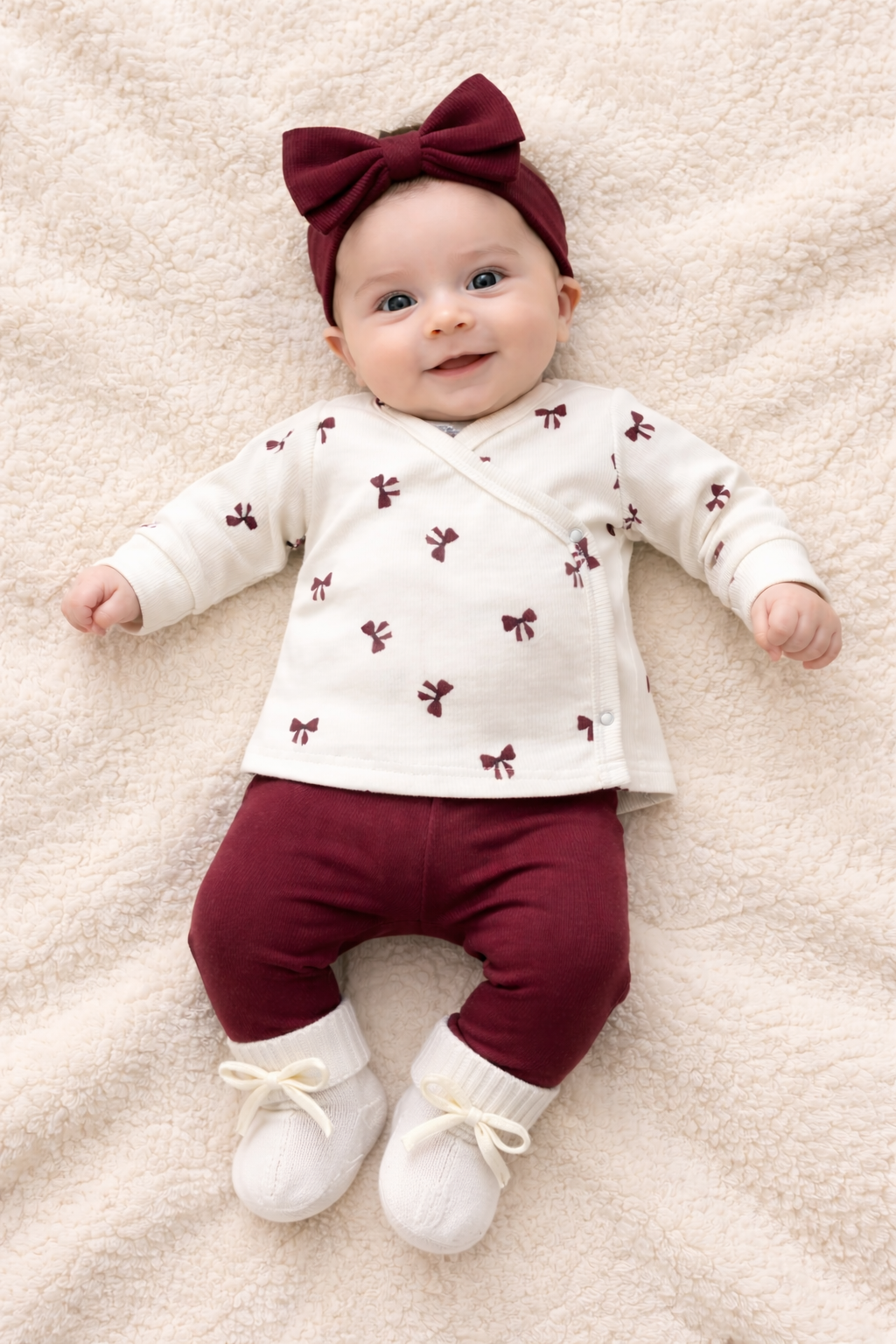 overslagshirt strikjes bordeaux