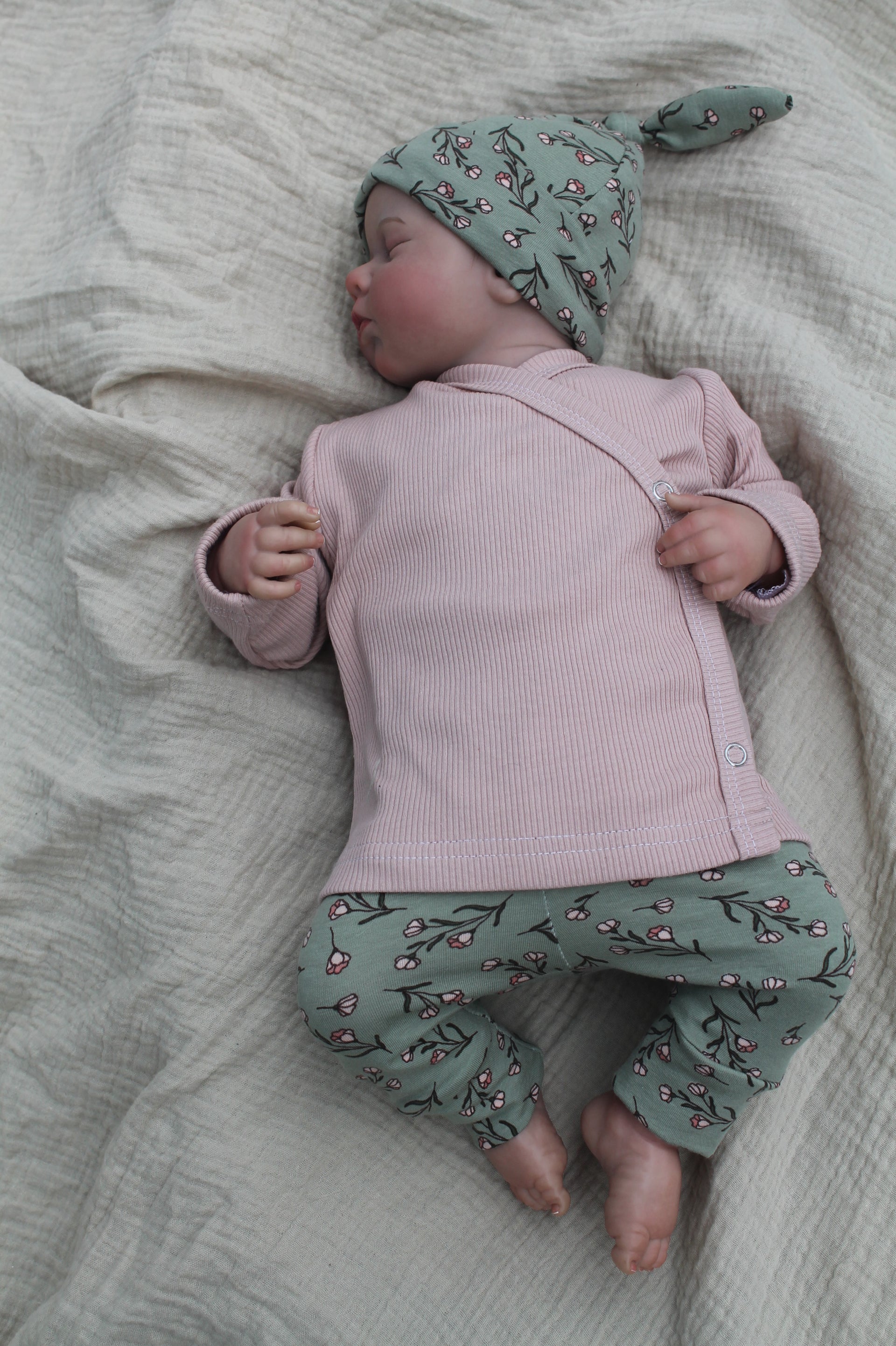 Newborn setje floral olijf