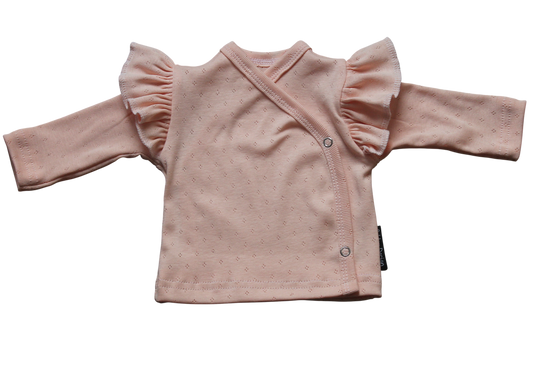 overslag shirtje pointelle zalm