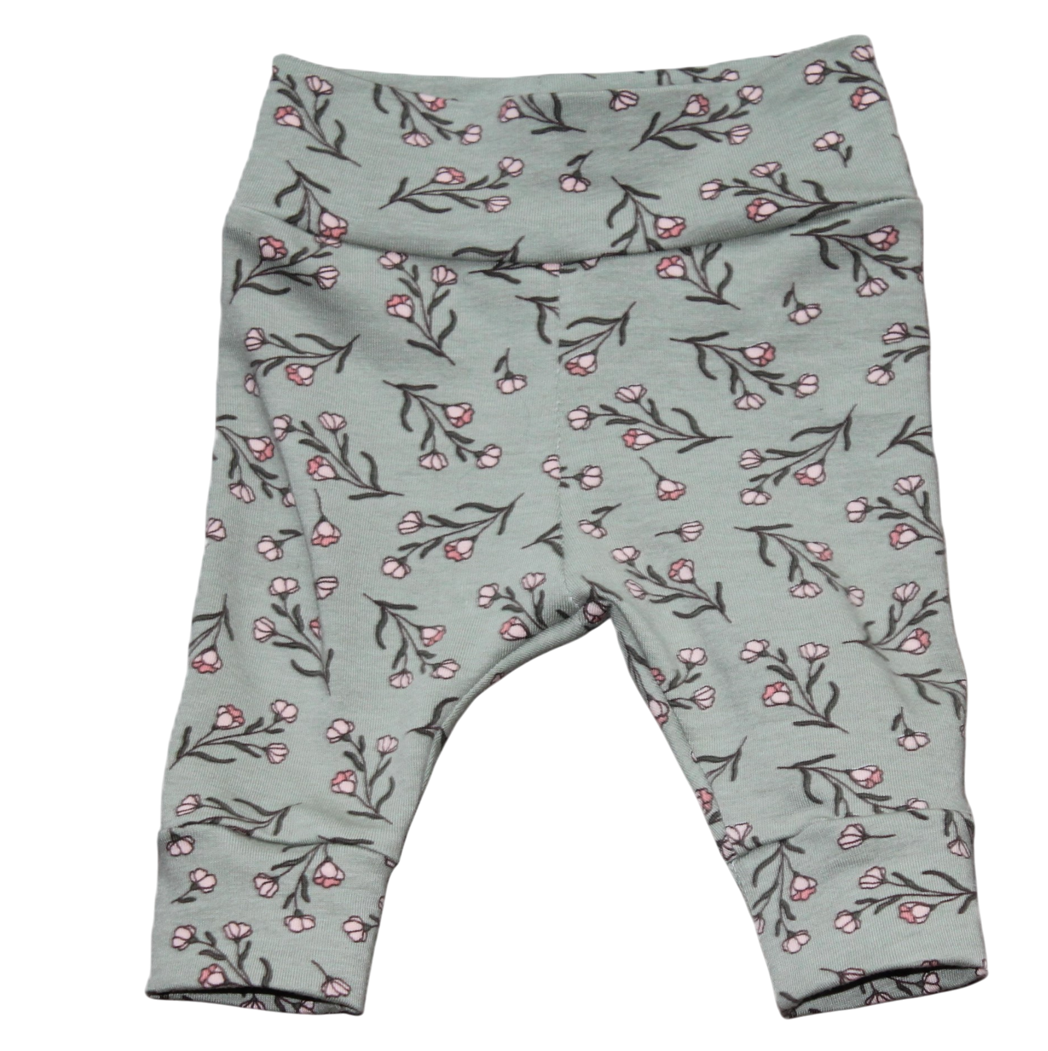 Broekje floral olijf