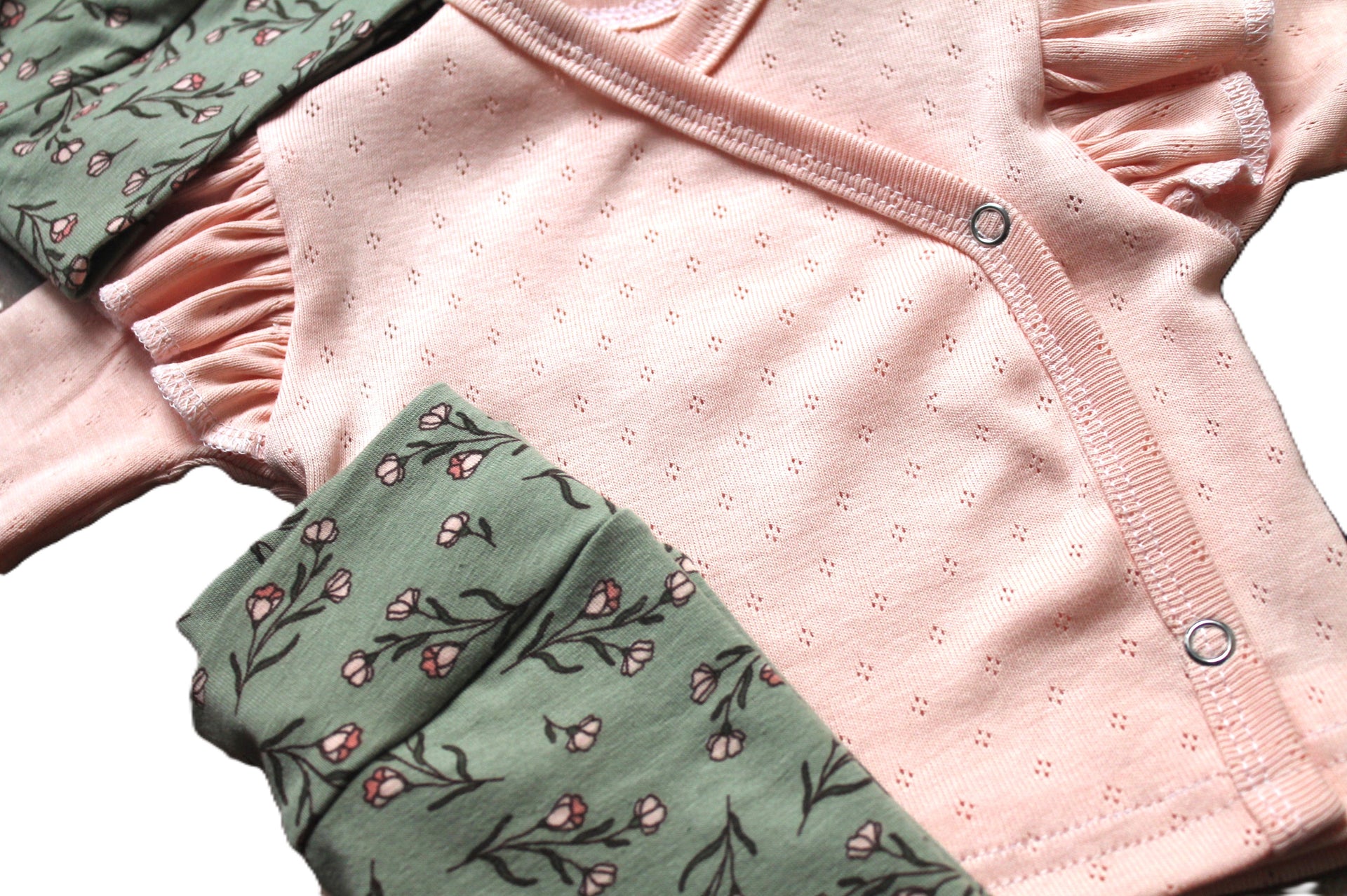 Newborn setje floral olijf