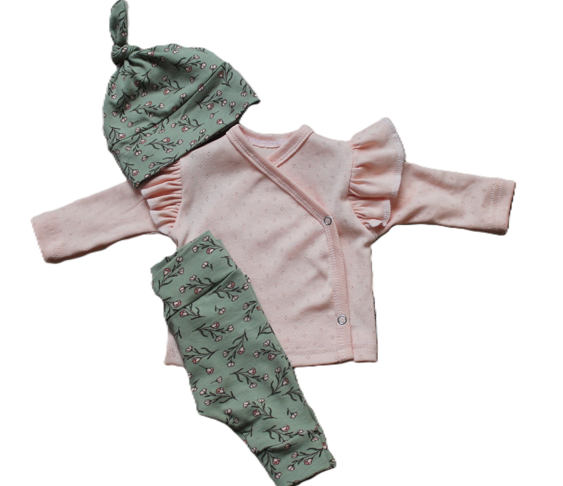 Newborn setje floral olijf