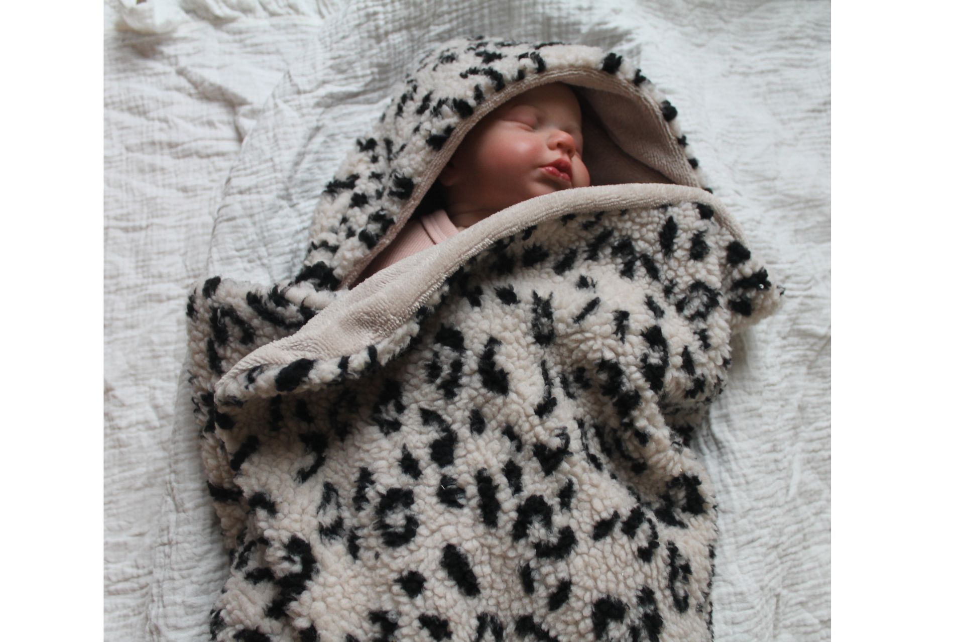 Omslagdoek Teddy leopard beige