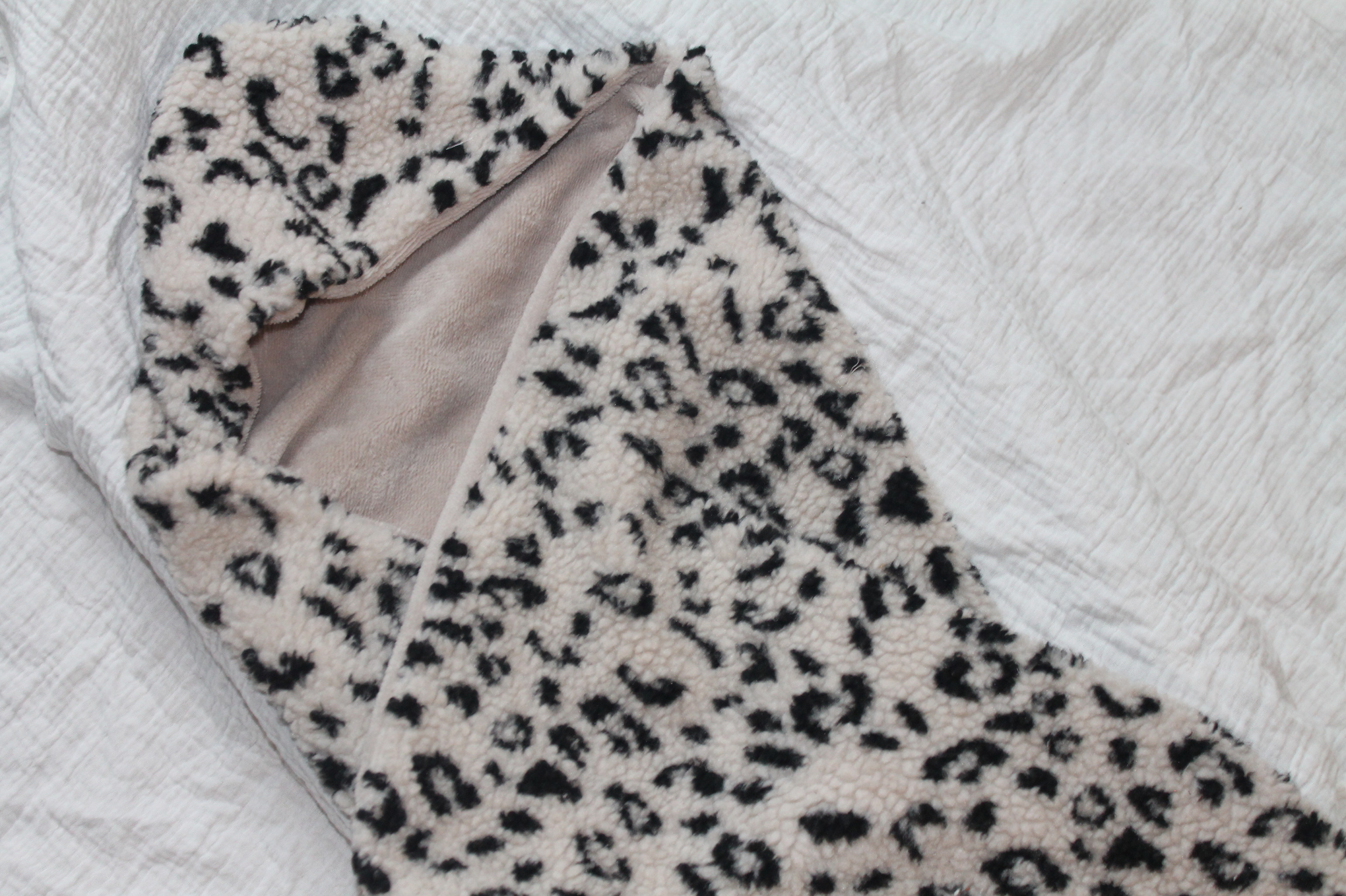Omslagdoek Teddy leopard beige