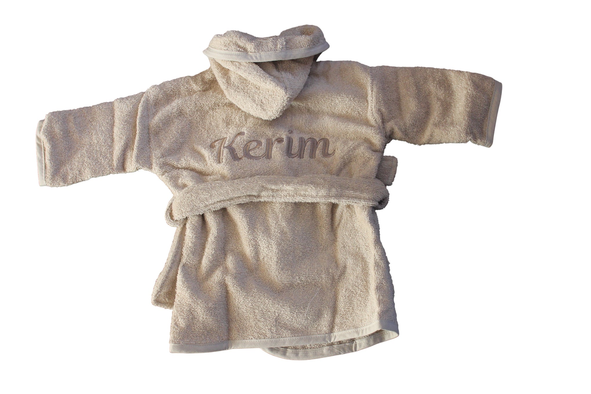 badjas met geborduurde naam