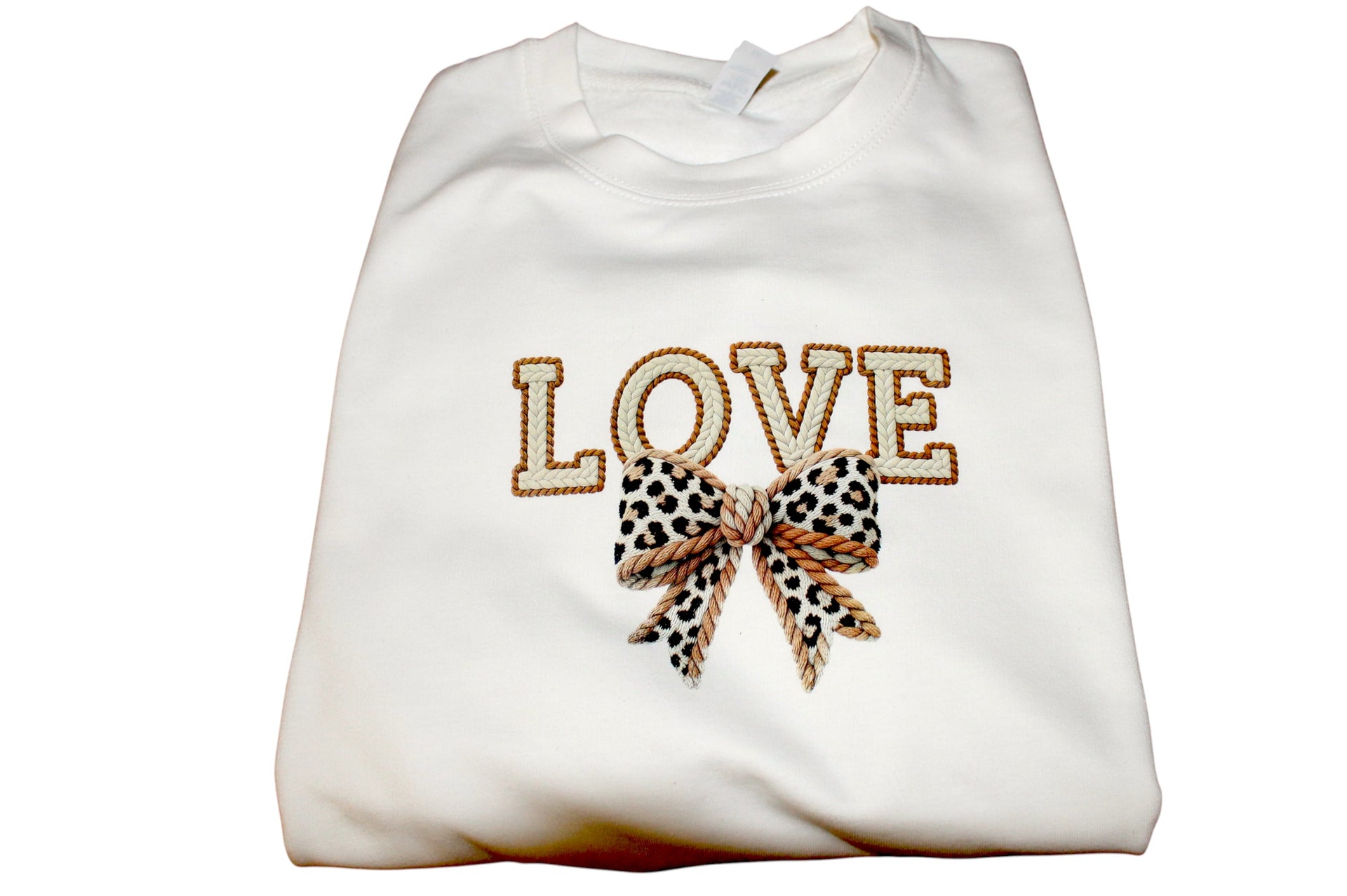 Dames sweater love strik leopard