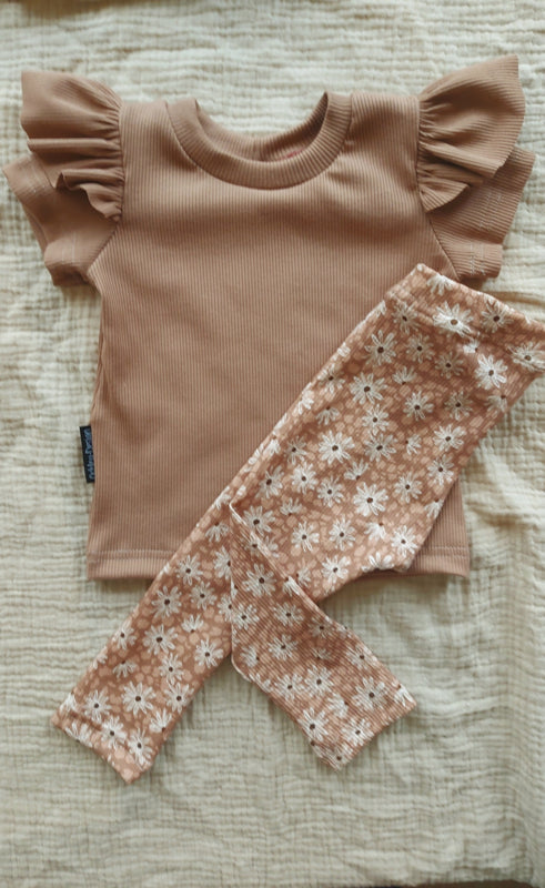 Legging leopard flower rib