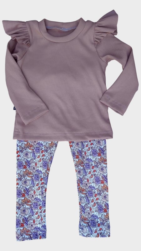 Legging paars bloem