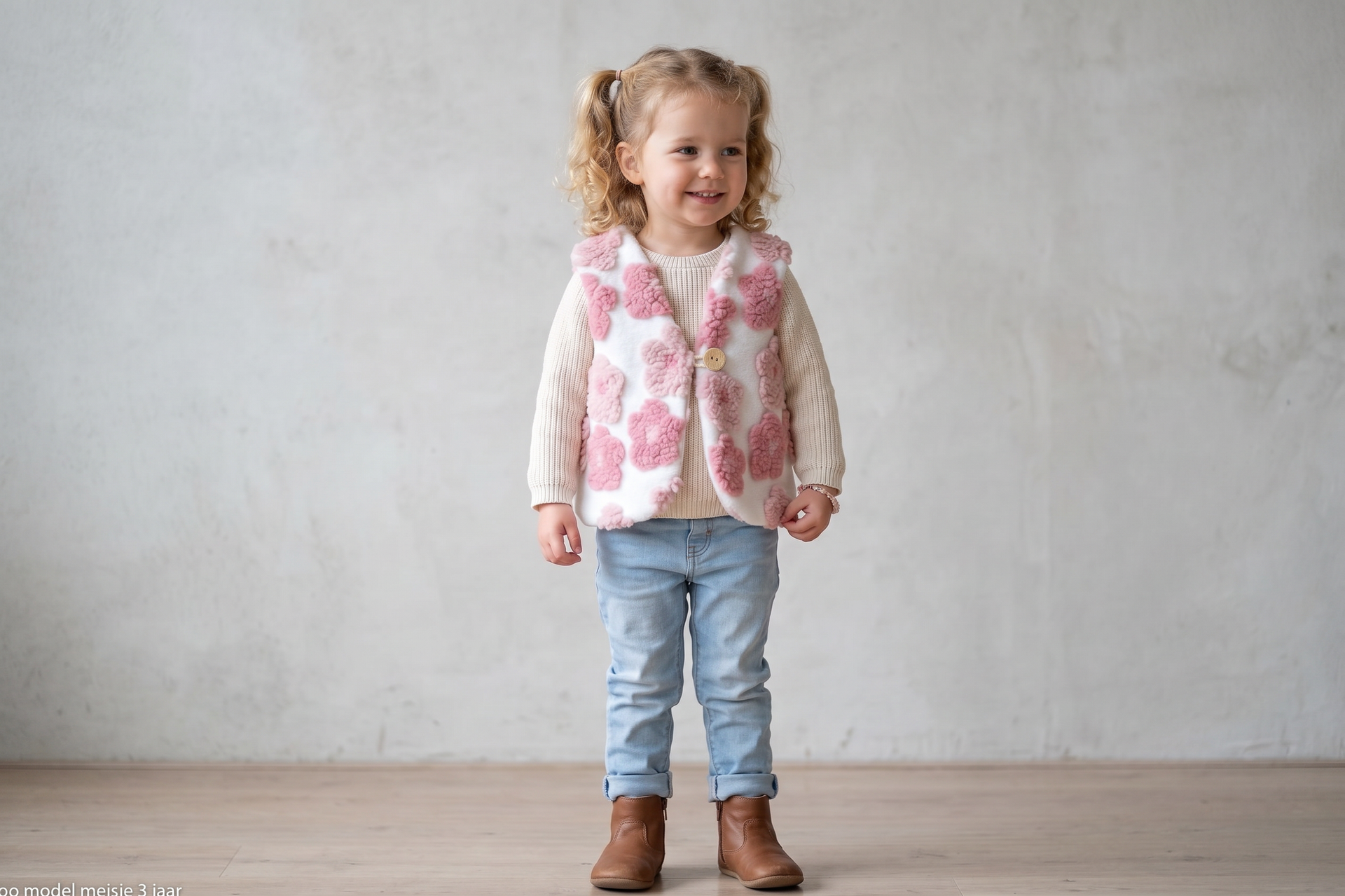 Gilet roze bloem