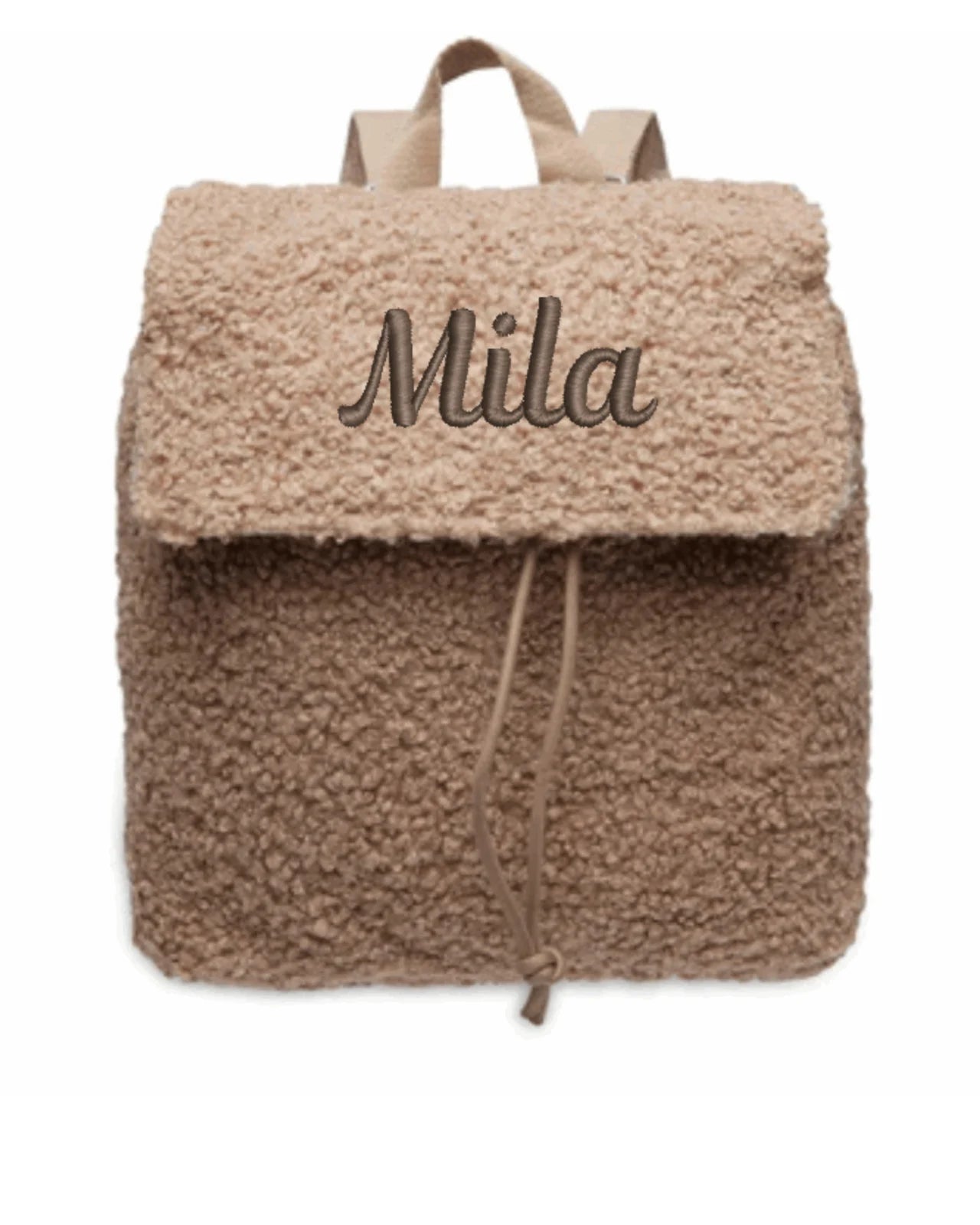 Jollein teddy rugtas Biscuit  met geborduurde naam