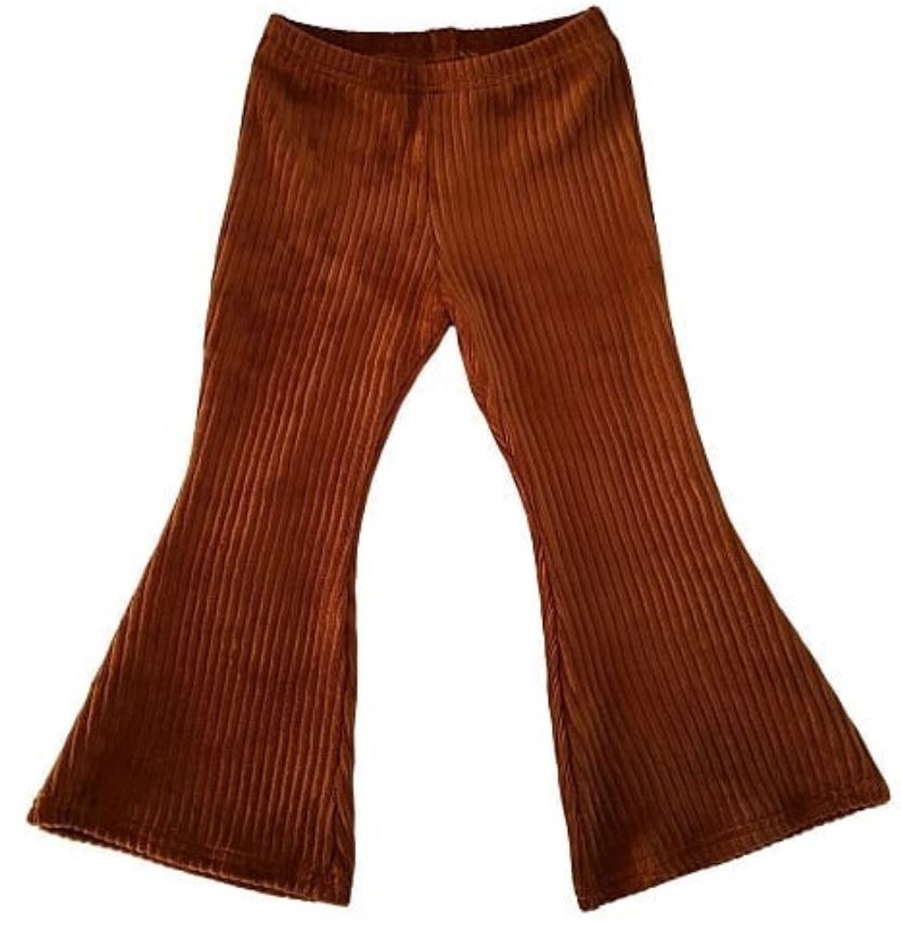 flared brede rib cognac