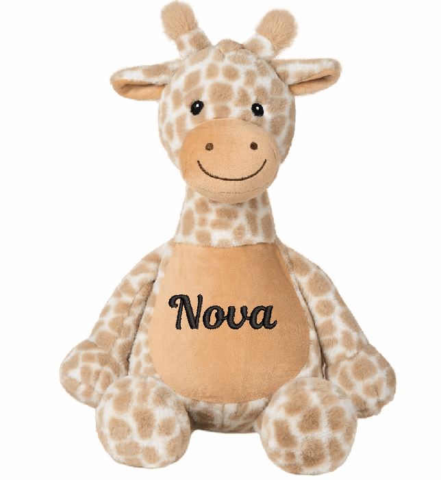 Giraffe 42cm met geborduurde naam