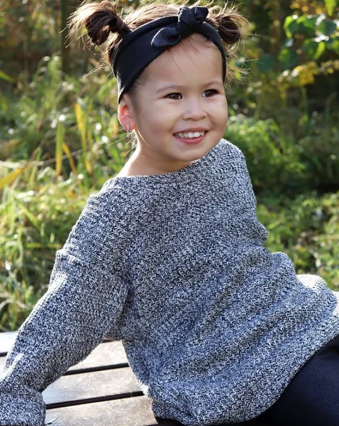 trui big knit zwart/grijs