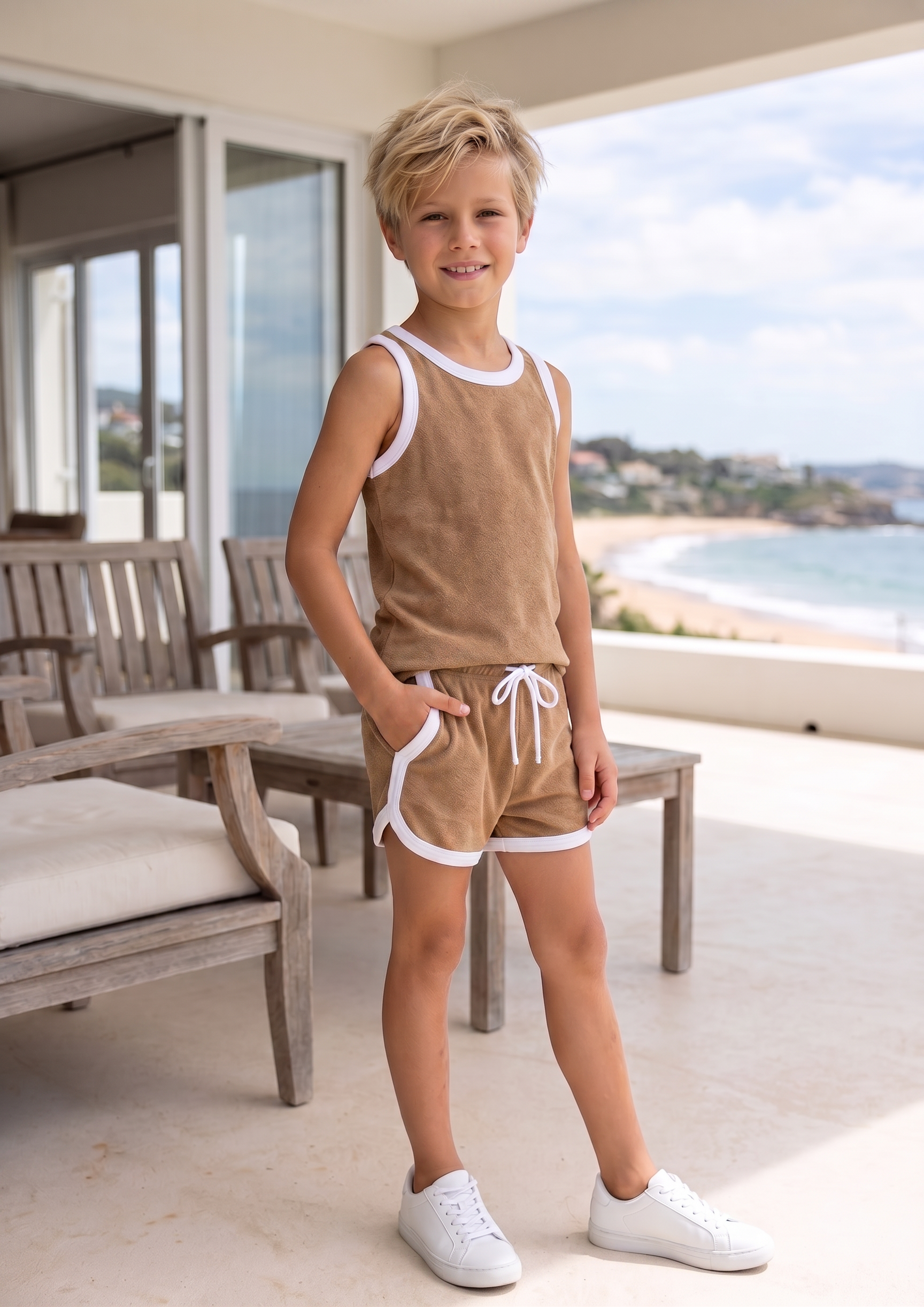 Setje badstof Sand