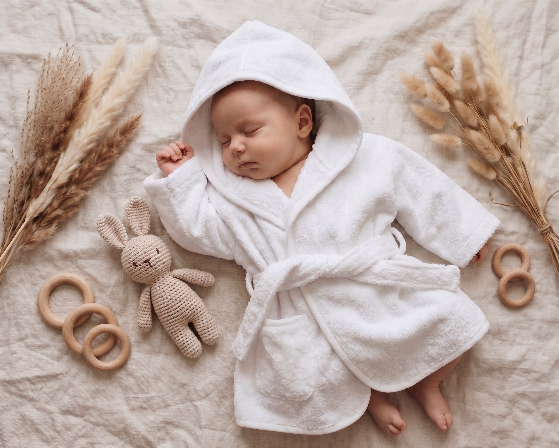 Badjas wit met Naam geborduurd voor Baby of Kind | Gepersonaliseerd Cadeau