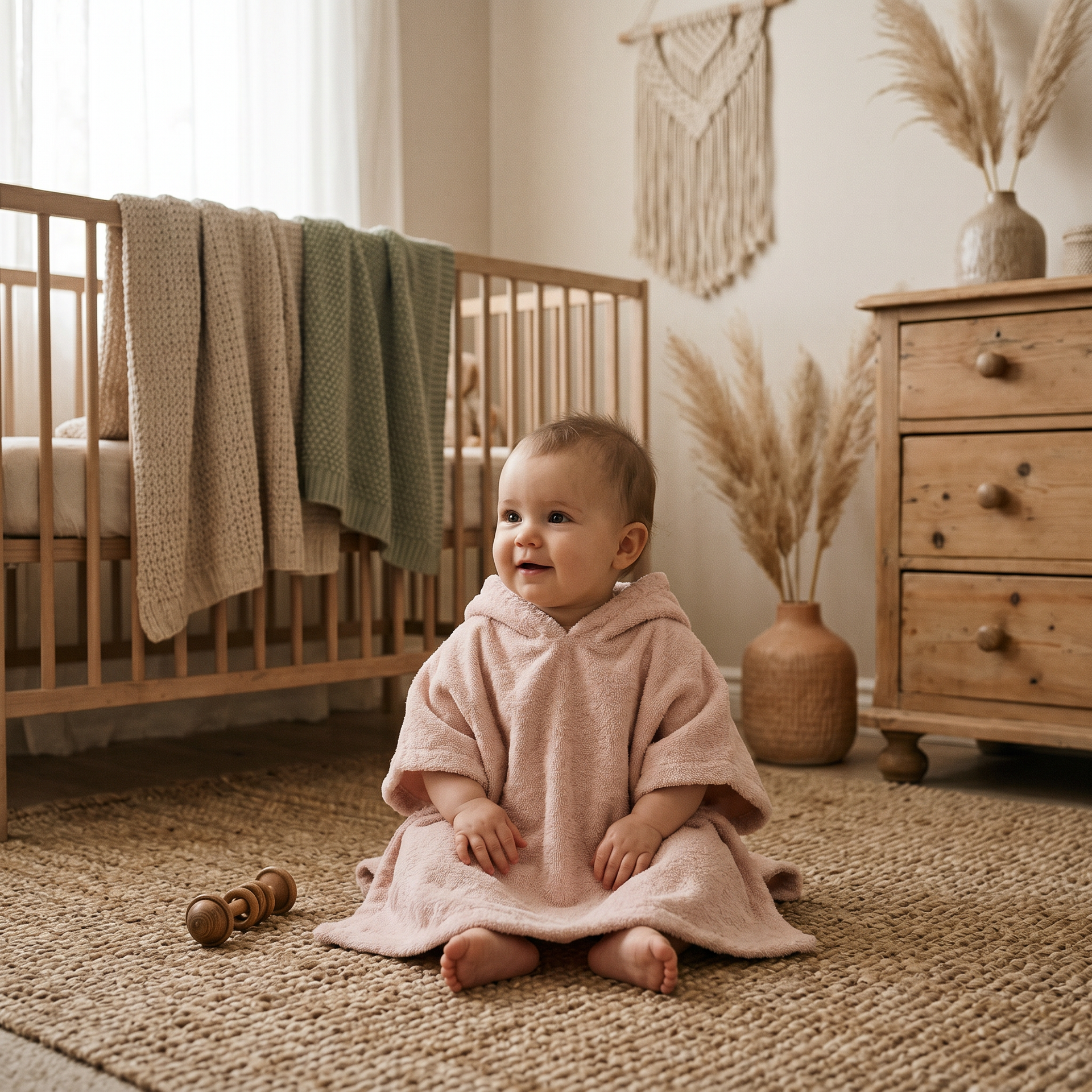 badponcho nude met geborduurde naam