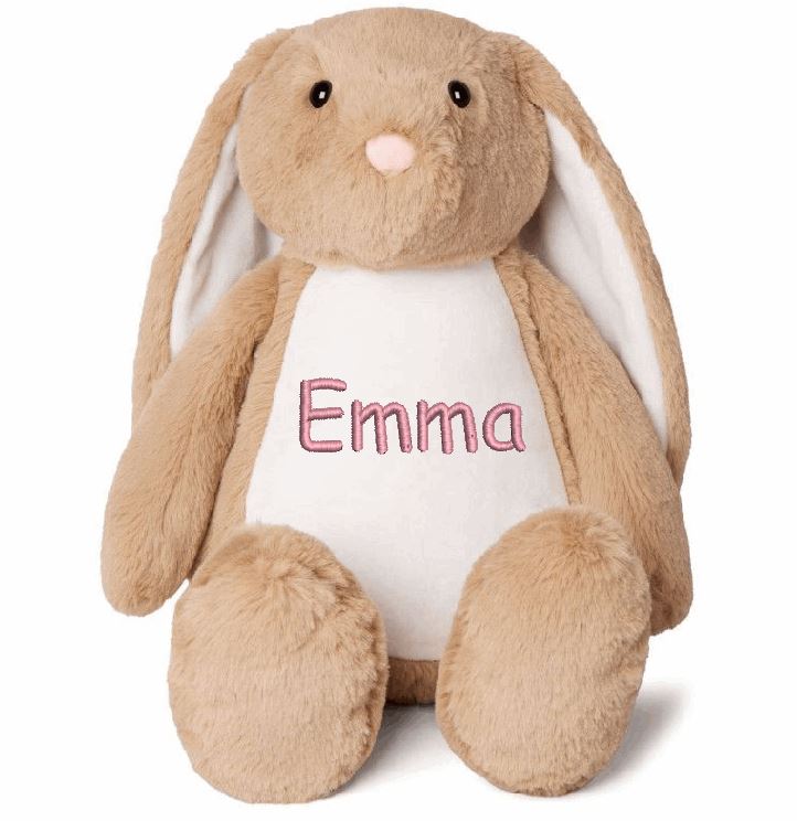 Konijn beige 42cm met geborduurde naam