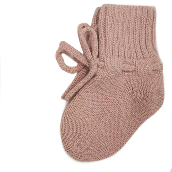 Slofjes Merino wol rose