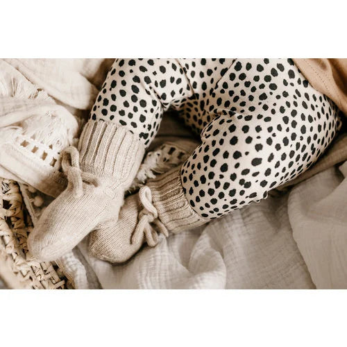 Slofjes Merino wol sand