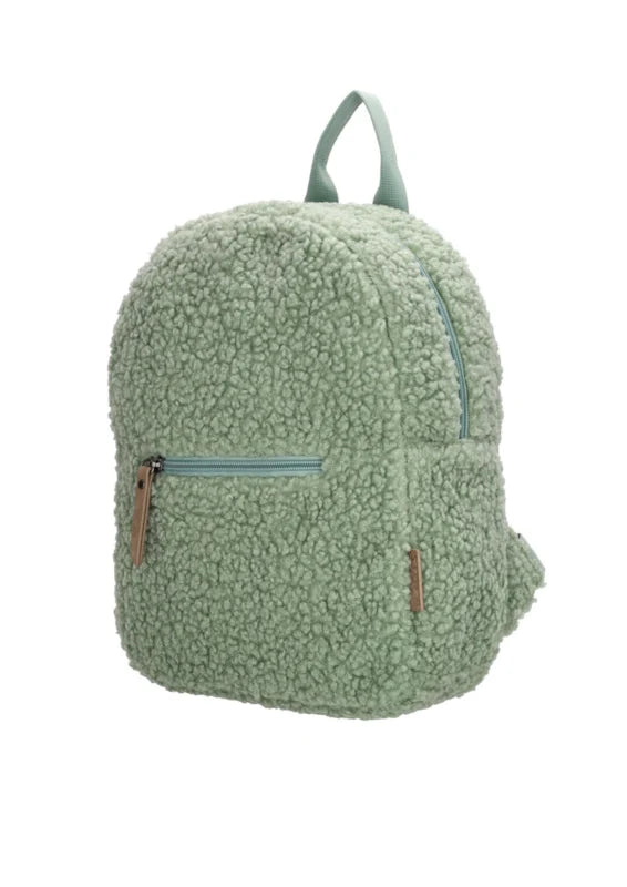 Rugtas teddy mint met geborduurde naam