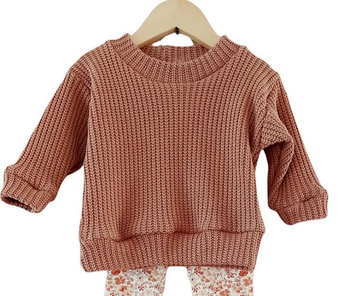 trui big knit perzik