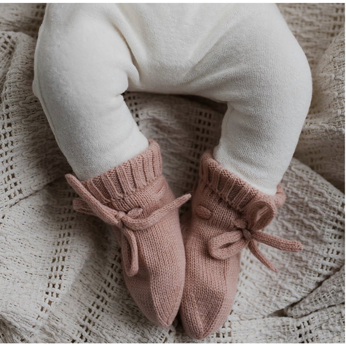 Slofjes Merino wol rose