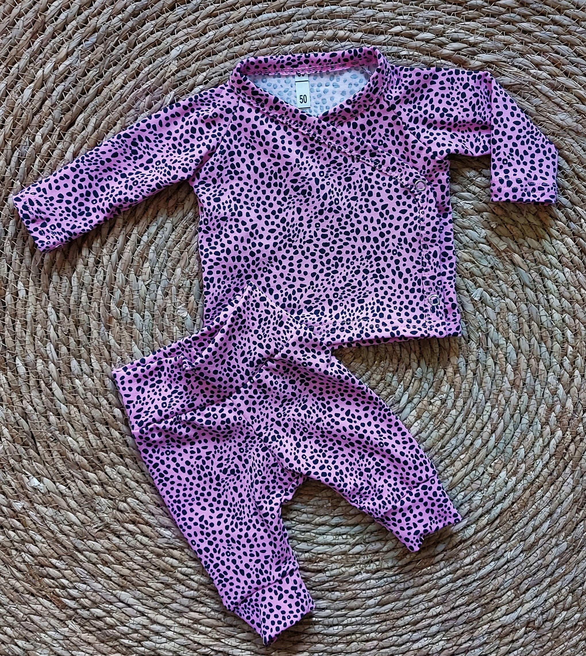 Newborn setje roze dots