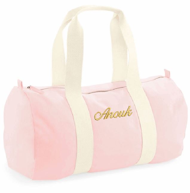 logeer/sporttas met geborduurde naam