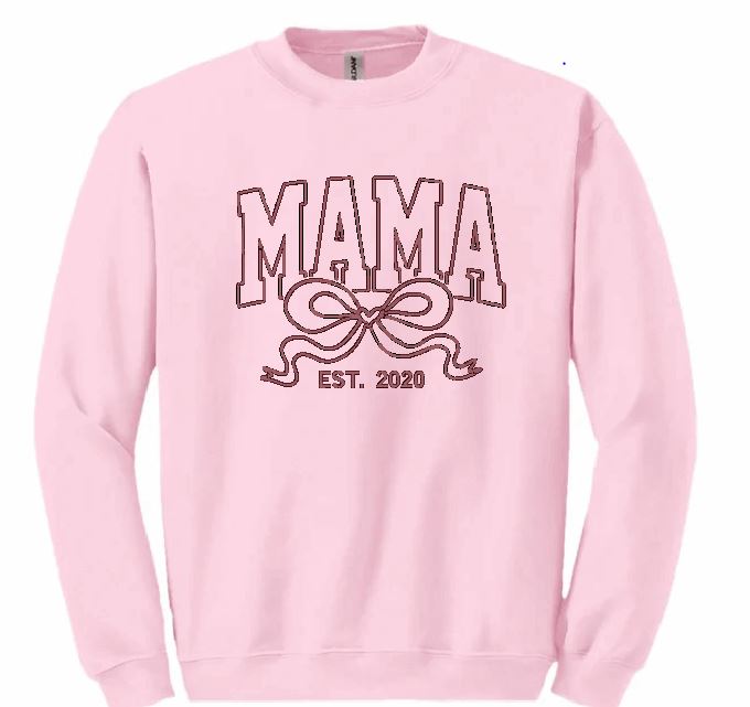 Geborduurde mama sweater + naam kids {kleurkeuze}