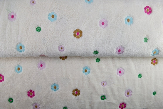 Teddy gilet geborduurde bloemetjes